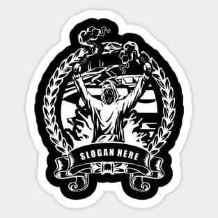 Ultras With Smoke Bomb Emblem Vintage Logo Sticker